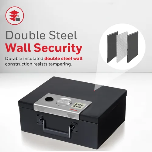 Vista 11 de Caja de seguridad de acero de Honeywell, modelo digital resistente al fuego, de 0.26 pies cúbicos, 6108