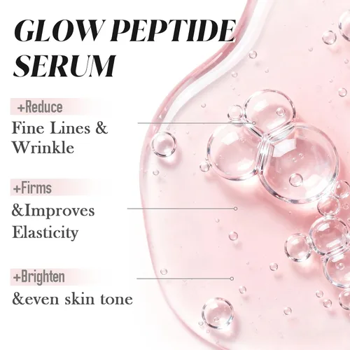Vista 2 de Suero iluminador multipéptido: suero facial antienvejecimiento con ácido alfa arbutina tranexámico y vitamina C Fórmula brillante para mejorar