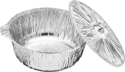 Vista 3 de Macetas desechables de aluminio con tapas, grandes, 5.5 cuartos de galón, paquete de 1 maceta desechable de aluminio