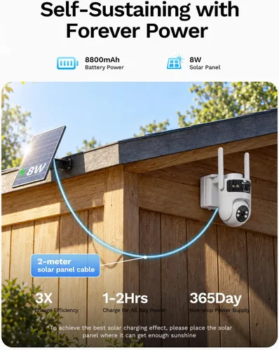 Vista 9 de Cámara de seguridad solar celular dual de la lente 4G LTE al aire libre