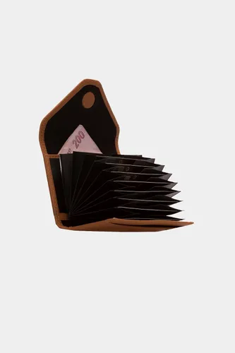 Vista 44 de grande Estuches para tarjetas 3639, Naranja, Tarjetero de cuero con cierre magnético, cartera pequeña de acordeón para mujer
