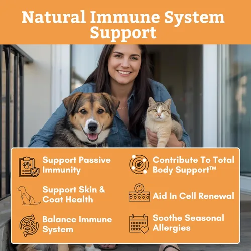 Vista 4 de Wholistic Pet Organics Calostro para perros y gatos, calostro bovino en polvo, alivio de alergias para gatos y perros, apoyo inmunológico y alivio