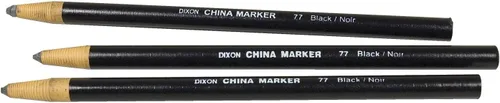 Vista 3 de Dixon Marcador de China, negro, docena, 12 unidades (paquete de 1)