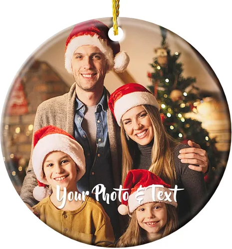 Vista 8 de Adornos de Navidad personalizados para perros 2025 – Adornos de foto de mascota personalizados para decoraciones de árboles de Navidad, adorno