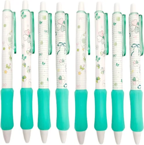 Vista 19 de 8 bolígrafos retráctiles lindos y estéticos, bolígrafos de gel con tinta para escribir con punta fina suave de 0,5 mm, bolígrafos de impresión