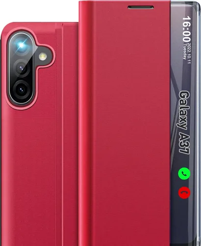 Vista 87 de Funda de teléfono para Samsung Galaxy A16 5G, Clear View Window Funda delgada de lujo para teléfono Galaxy A16 con soporte, funda protectora