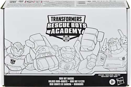 Vista 2 de Transformers Playskool Heroes Rescue Bots Academy Mini Bot Racers Converting Robot Toy Toy Pack 5, coches de juguete coleccionables de 2 pulgadas