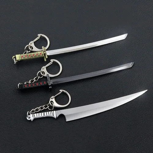 Vista 5 de Ichigo Bankai - Llavero de espada Zangetsu y Tensa Zangetsu Regalo de anime para niños, adolescentes, mujeres, hombres fanáticos