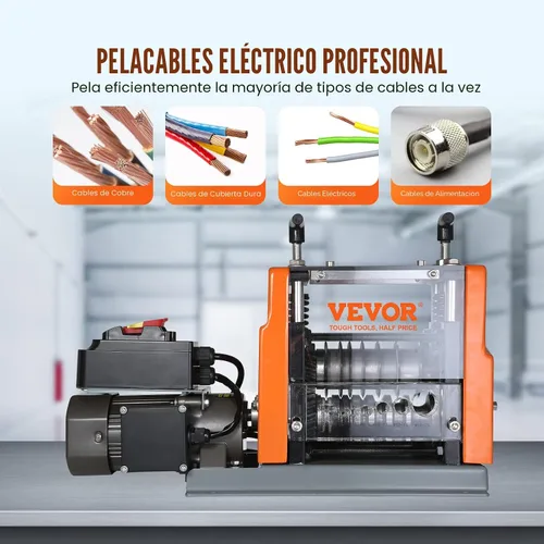 Vista 2 de VEVOR Máquina Peladora de Cables Eléctrica, Máquina Peladora de Cables Automática de 0.06''-0.98'', 60 W, Pelacables con Referencia de Profundidad