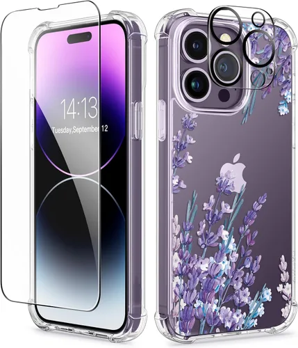 Vista 143 de GVIEWIN - Funda para iPhone 11 con protector de pantalla + protector de lente de cámara, cubierta protectora transparente suave de poliuretano