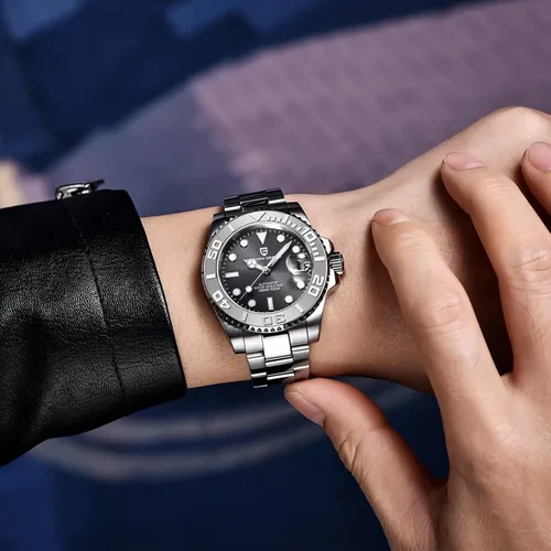 Vista 3 de Pagani Design 1651 - Reloj de pulsera para hombre, mecánico automático, movimiento NH35, 328.1 ft, resistente al agua, cristal de zafiro, bisel