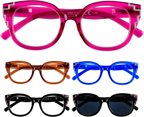 Vista 15 de Eyekepper Reading Glasses Women, Readers for Women, Stylish Cat Eye Design Paquete de 5 unidades.