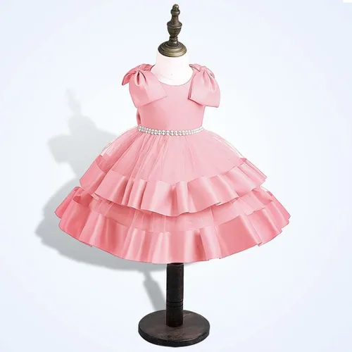 Vista 2 de WEONEDREAM Vestido de niña de las flores para bebé con sombrero, fiesta para niños, boda, concurso de belleza, para ocasiones especiales