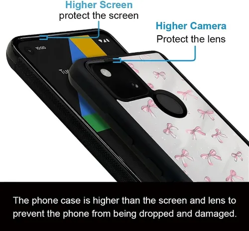 Vista 1651 de Compatible con Google Pixel 4A 5G Mobile Case Creative Acrylic Panel trasero Silicona Protección Grip especialmente diseñado para Google Pixel 4A 5G
