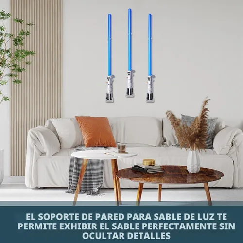 Vista 2 de Lenink Montaje en Pared para Sables de Luz Transparente, Paquete de 1 Soporte para Sables de Luz Compatible con Sables de Luz de Galaxy’s Edge
