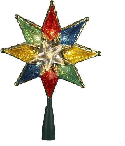 Vista 3 de Estrella de 8 puntas y 10 luces de Kurt Adler para árbol de Navidad