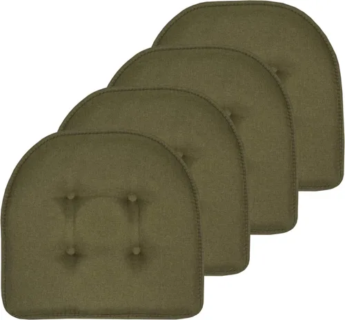 Vista 149 de Sweet Home Collection - Cojín de asiento de espuma viscoelástica y respaldo de caucho antideslizante con capitoné para silla, cojín en U, 17x16 Gris