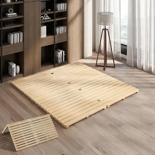 Vista 13 de LILYPELLE Base de cama de piso, marco de cama plegable de tatami, placa de cama transpirable a prueba de humedad, cama japonesa de suelo, marco