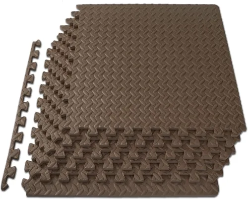 Vista 14 de ProsourceFit - Tapete de ejercicio tipo rompecabezas de ½ pulgada, losetas de espuma EVA entrelazadas para gimnasio en casa, para niños, crema, 24 x