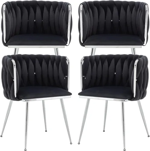Vista 11 de Juego de 2 Sillas de Comedor de Terciopelo, Sillas Tapizadas para Comedor con Patas de Metal, Sillas de Comedor Modernas 2, Sillas Modernas de Beige