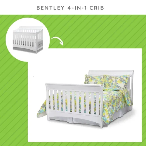 Vista 4 de Delta Children - Kit de conversión de tamaño completo compatible con cuna convertible Bentley de Delta Children - Riel de madera maciza #0050
