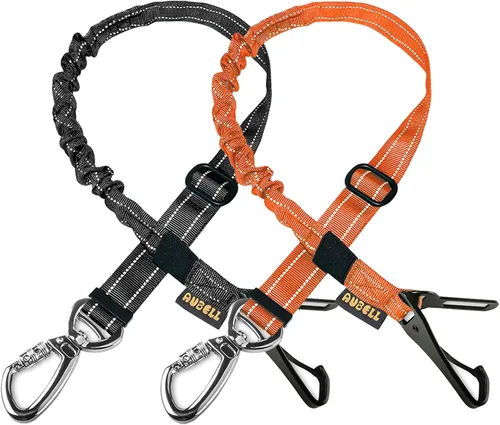 Vista 10 de AUBELL Cinturón de seguridad para perro, 3 en 1, ajustable, reflectante, resistente, arnés de perro con gancho de clip, cierre y hebilla, mosquetón