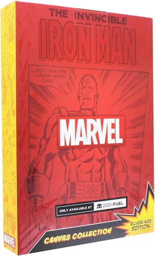 Vista 3 de Marvel Comic Cover - Lienzo decorativo para pared de 9 x 5 pulgadas Iron Man invencible #1
