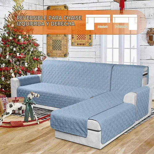 Vista 5 de VANSOFY - Fundas para sofá seccional 100% impermeables en forma de L, funda reversible para sofá de 3 piezas, funda para sofá modular, chaise