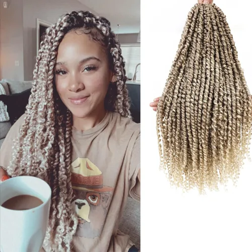 Vista 19 de Cabello Corto PassionTwist de 8 Pulgadas Cabello Pre-retorcido Passion Twists Cabello de Ganchillo Pre-enrollado Cabello Rizado de Ganchillo para 1b