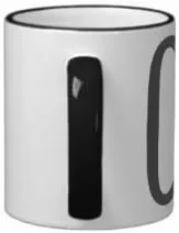 Vista 3 de Taza de café con mango negro Ock de 11 onzas