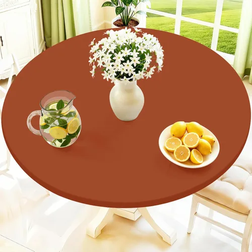 Vista 19 de Moosfor Mantel redondo de elastano, mantel ajustable para mesas de 18 a 24 pulgadas