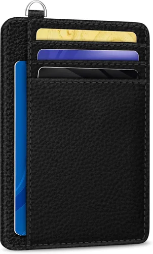 Vista 8 de Yonlevres Cartera delgada para tarjetas de crédito, cartera RFID para mujer, bolsillo frontal, soporte para tarjetas pequeñas, estuche para tarjetas