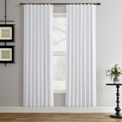 Vista 10 de Cortinas 100% opacas de 96 pulgadas de largo para sala de estar, dormitorio, verano, aislamiento térmico, lino sintético, cortinas opacas de techo a