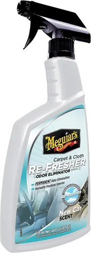 Vista 2 de Meguiar's - Aromatizante para alfombras y tapicería en aerosol, elimina los olores, aroma a carro nuevo, atomizador con 24 onzas