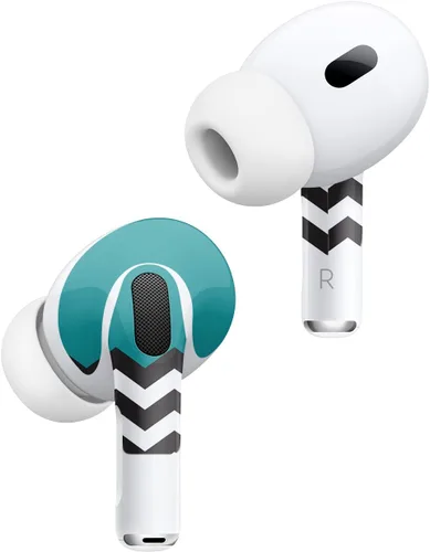 Vista 2 de MightySkins - Fundas compatibles con Apple AirPods Pro 2 – Verde azulado Chevron Funda protectora de vinilo duradera y única Fácil de aplicar