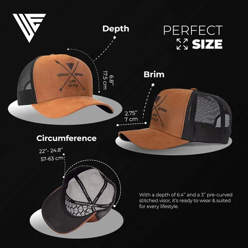 Vista 141 de Urban Effort Gorra trasera de malla, para hombres y mujeres, gorra de béisbol de 5 paneles, gran cierre a presión para caza y senderismo