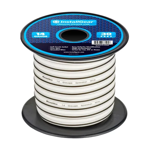 Vista 9 de InstallGear - Cable de altavoz de calibre 14, cable de 100 pies, 14 AWG Azul/Negro