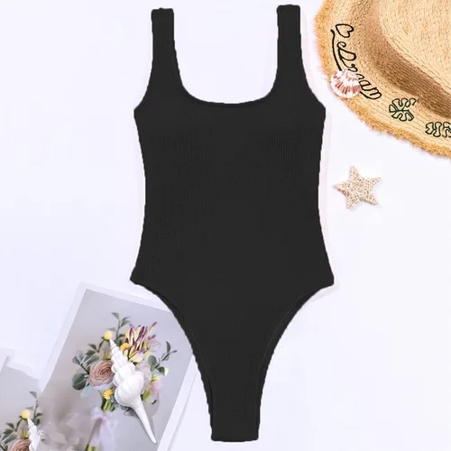 Vista 5 de Traje de baño para mujer con estampado de ganchillo a rayas 2024