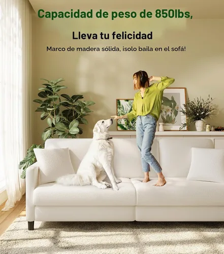 Vista 5 de Welzona Sofás de 83 pulgadas para sala de estar, cómodos sofás para sala de estar con otomana de almacenamiento, sofá de peluche, sofá de dos plazas