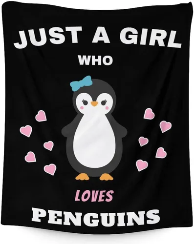 Vista 16 de Manta de pingüino para regalar – Manta de 30 x 40 pulgadas para adultos y niños, mantas negras de felpa suave para sofá, oficina