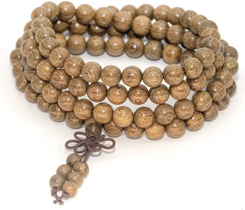 Vista 54 de Mala Beads Pulsera 108 0.315 in Meditación Sándalo Elástico..