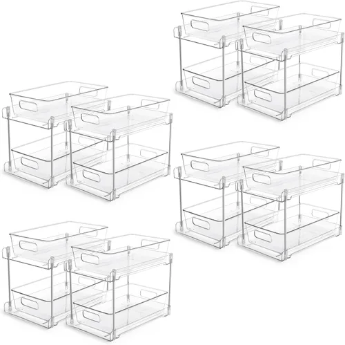 Vista 8 de Vtopmart Paquete de 2 organizadores de plástico más grandes para baño y cocina debajo del fregadero (M-superior)