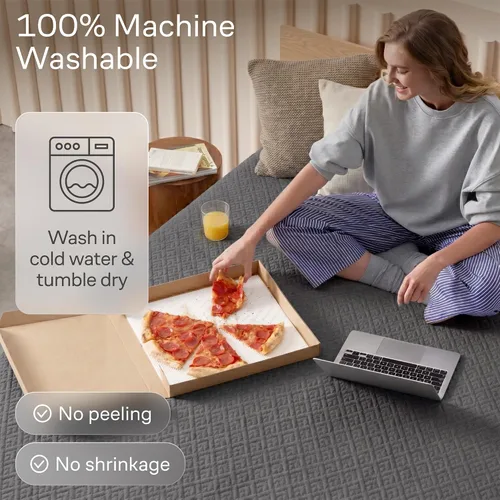 Vista 5 de Protector de colchón individual 100% impermeable, protección de 360 grados contra derrames, manchas y accidentes para padres y dueños de mascotas