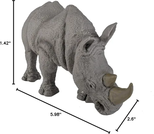 Vista 5 de Safari Ltd. Figura de juguete de rinoceronte blanco, realista, pintada a mano de 5.75 pulgadas, juguete educativo seguro para niños, niñas y niños a