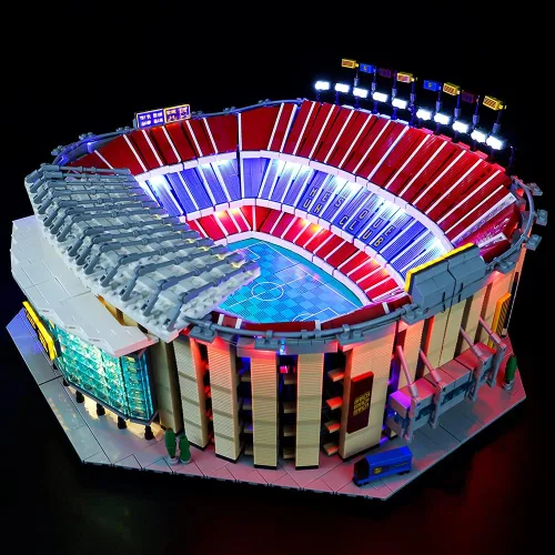 Vista 4 de Kit de luces LED RC compatible con Lego 10284, kit de iluminación de edificio para (FC Barcelona). (Solo kit de luz Led) (RC con sonido)