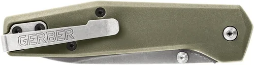 Vista 2 de Gerber Gear Fuse - Cuchillo de bolsillo, hoja de borde plano de 3.3 pulgadas, salvia, acero inoxidable