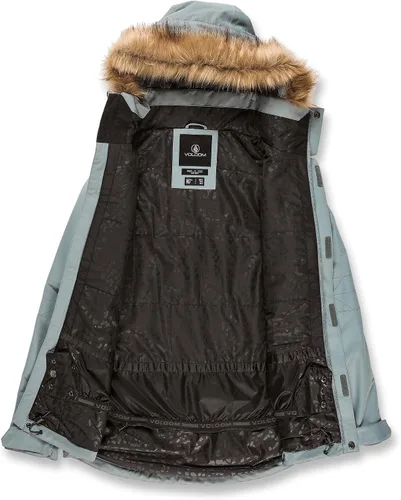 Vista 5 de Volcom Fawn - Chaqueta con capucha para mujer con aislamiento para snowboard y esquí Violeta Violet Ice