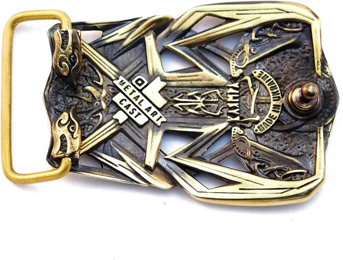 Vista 2 de Hebilla de cinturón Martillo de Thor, hebilla de cinturón sólido nórdico antiguo escandinavo Mjolnir, hebilla de cinturón de arma de dios