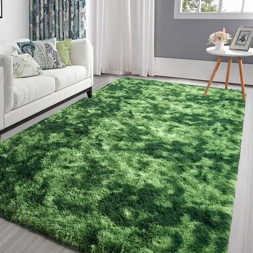 Vista 16 de Pettop Alfombra de Área Esponjosa Verde Profundo para Dormitorio Sala de Estar, 3x5 Pies Alfombras Shaggy de Felpa Super Suaves y Peludas para Niñas