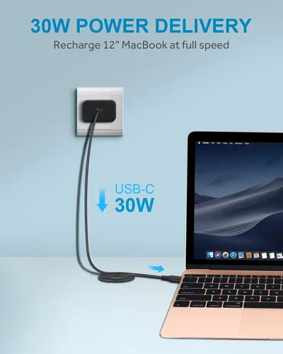 Vista 3 de Cargador USB C - Cargador de pared USB NANAMI de 30 W PD3.0 Bloque de carga rápida para iPad Pro/Air/Mini, adaptador de carga para iPhone 17/17